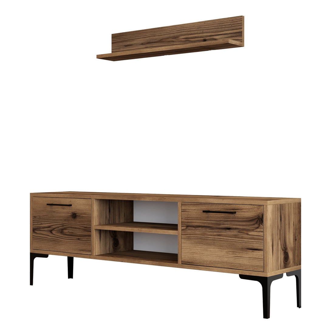 TV szekrény Riga - Walnut-VASBÚTOR