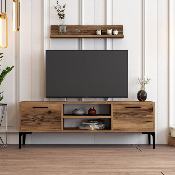 TV szekrény Riga - Walnut-VASBÚTOR