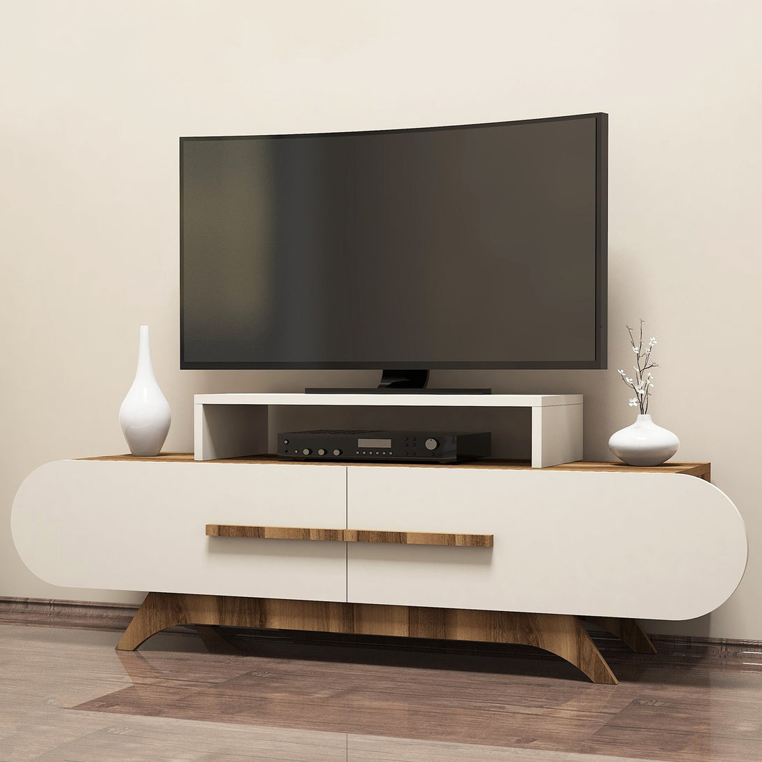 TV szekrény Rose - Diós, Krém-VASBÚTOR
