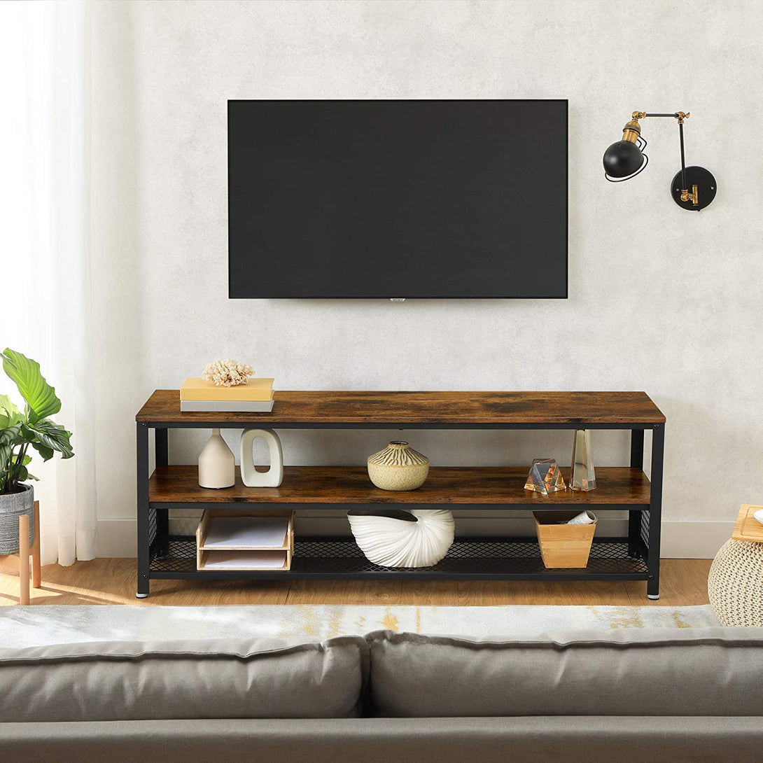 TV szekrény, Rusztikus TV állvány 140 x 40 x 52 cm rusztikus barna-VASBÚTOR