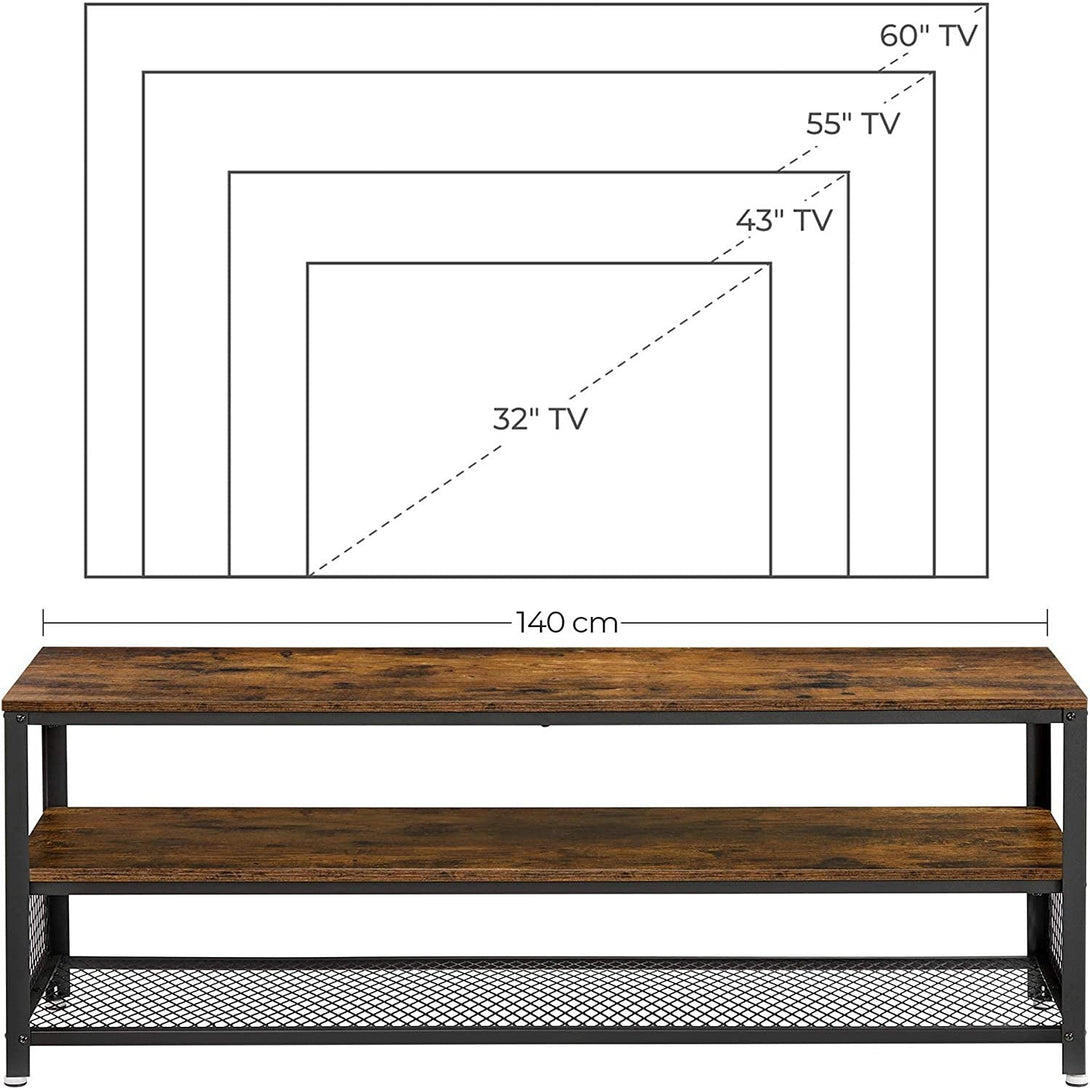 TV szekrény, Rusztikus TV állvány 140 x 40 x 52 cm rusztikus barna-VASBÚTOR
