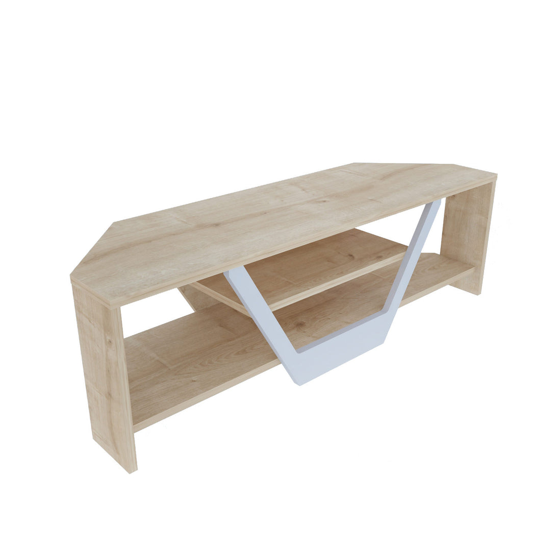 TV szekrény Sares - Oak, White-VASBÚTOR