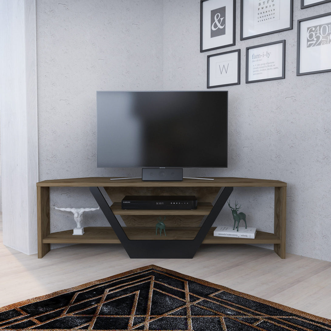 TV szekrény Sares - Oud Oak, Black-VASBÚTOR