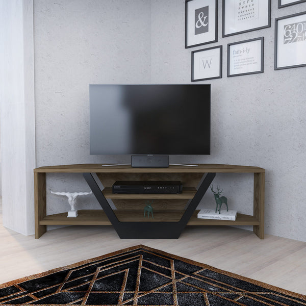 TV szekrény Sares - Oud Oak, Black-VASBÚTOR