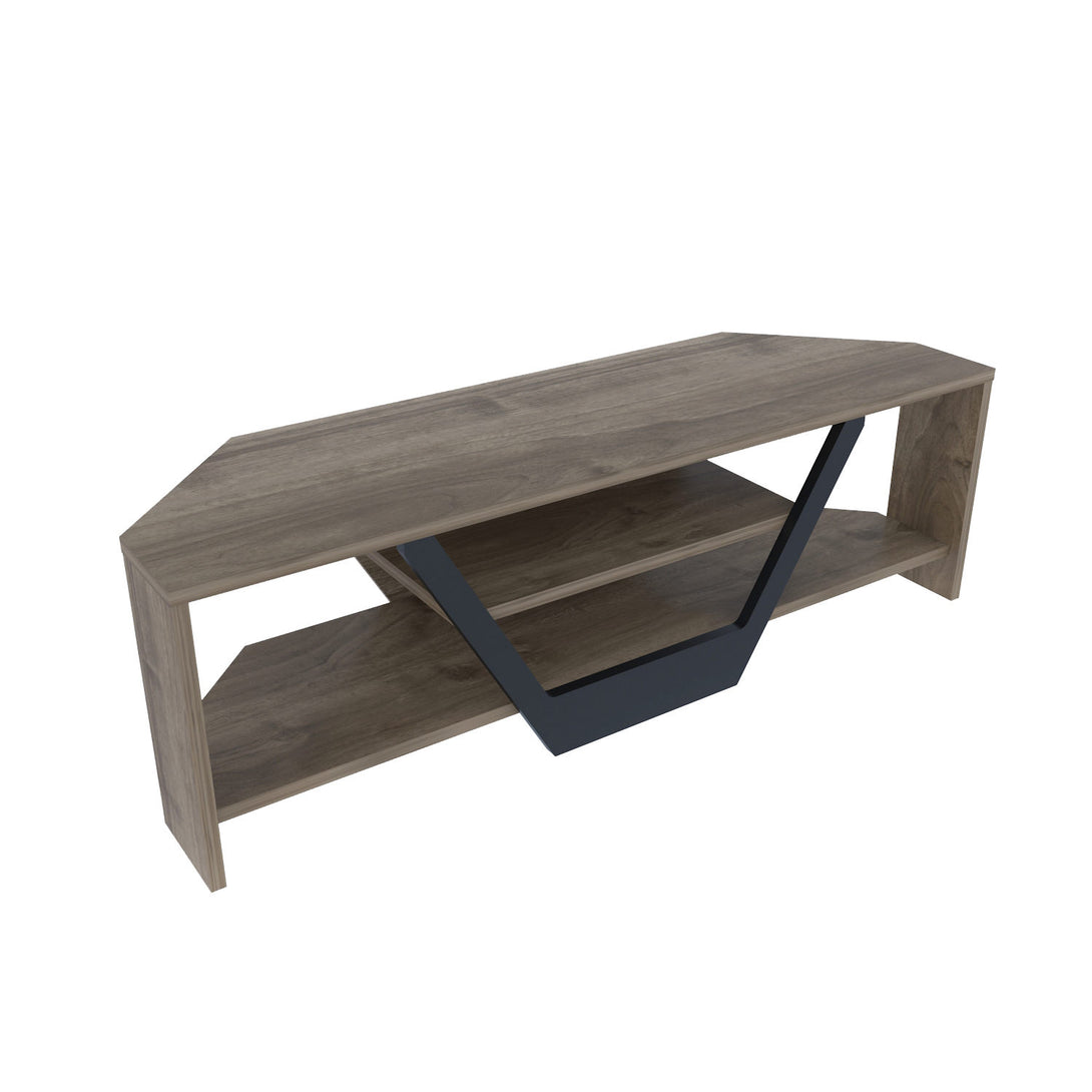 TV szekrény Sares - Walnut, Black-VASBÚTOR