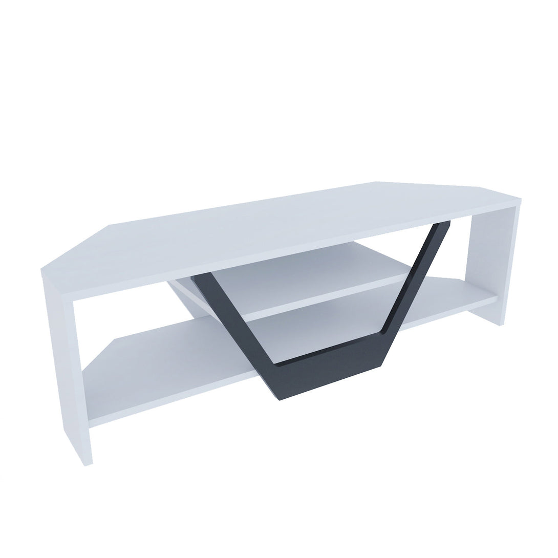 TV szekrény Sares - White, Black-VASBÚTOR