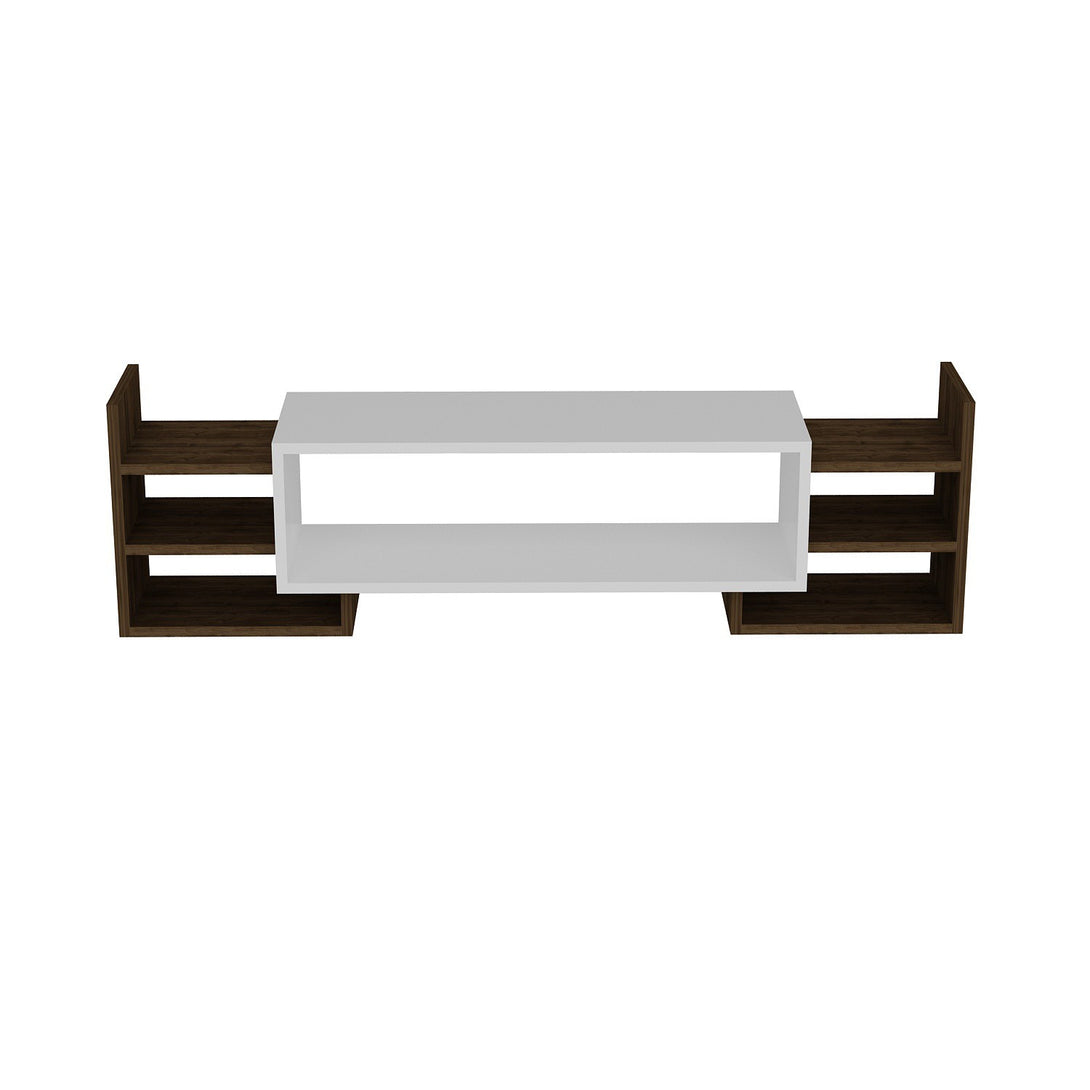 TV szekrény Sema - White, Walnut-VASBÚTOR