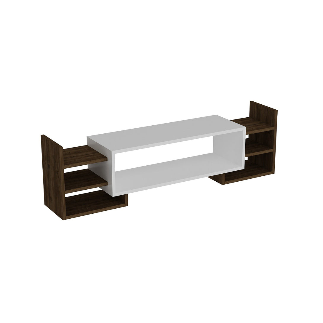 TV szekrény Sema - White, Walnut-VASBÚTOR
