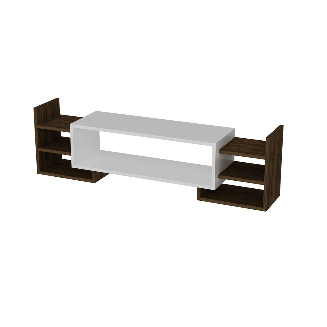 TV szekrény Sema - White, Walnut-VASBÚTOR