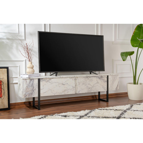TV szekrény Serenity - Fressia Marble, Fekete-VASBÚTOR
