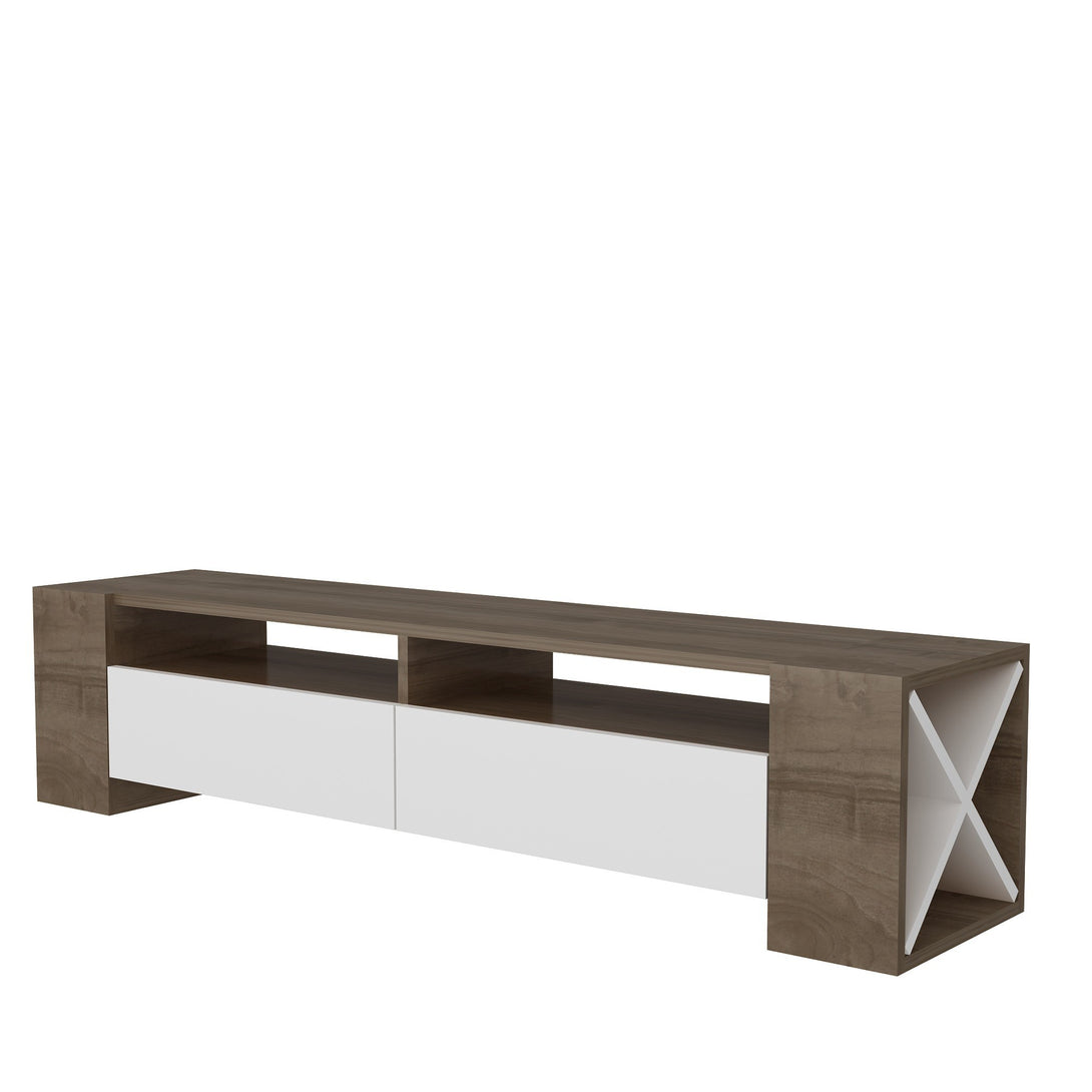 TV szekrény Sosruko - Walnut, White-VASBÚTOR