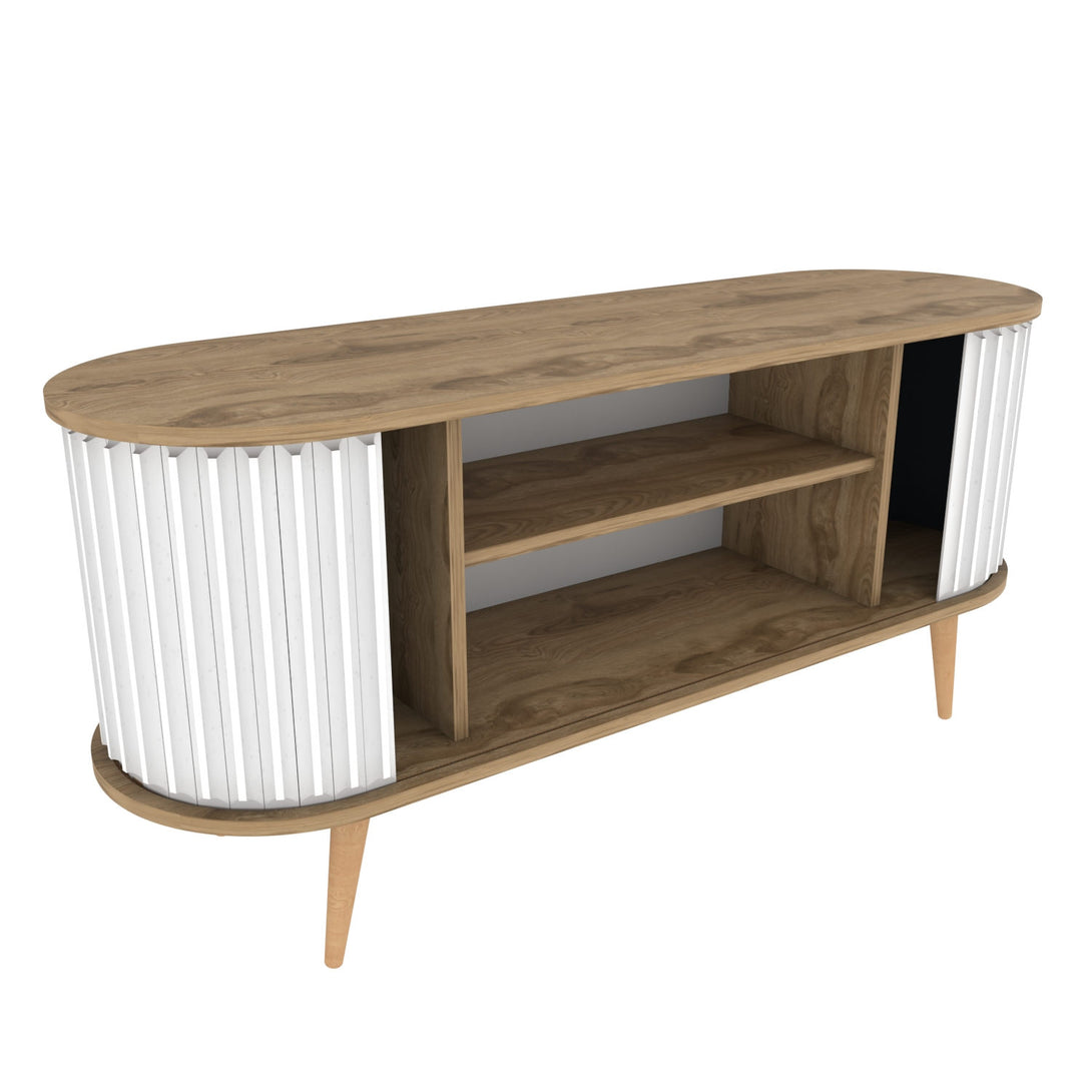 TV szekrény Stor - Oud Oak, White-VASBÚTOR