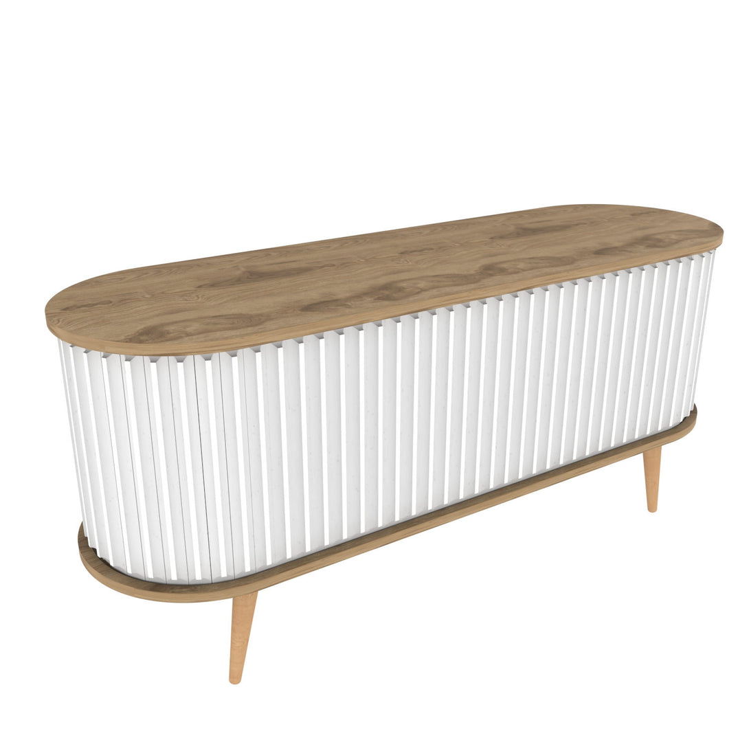 TV szekrény Stor - Oud Oak, White-VASBÚTOR