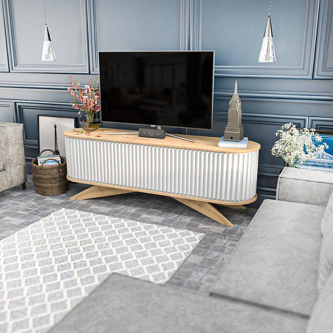 TV szekrény Stor - Sapphire, White-VASBÚTOR