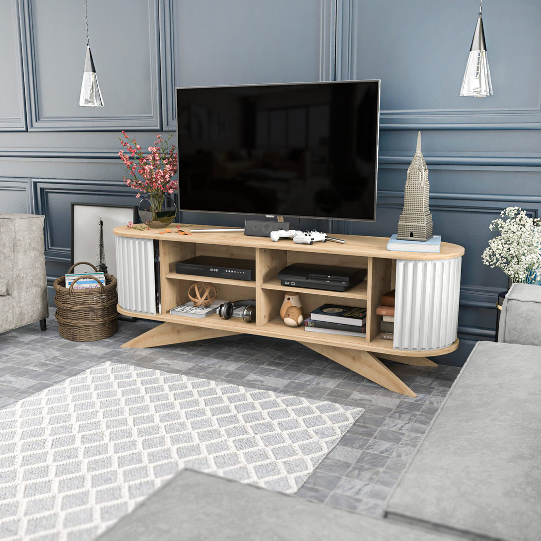 TV szekrény Stor - Sapphire, White-VASBÚTOR
