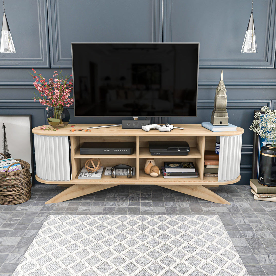 TV szekrény Stor - Sapphire, White-VASBÚTOR