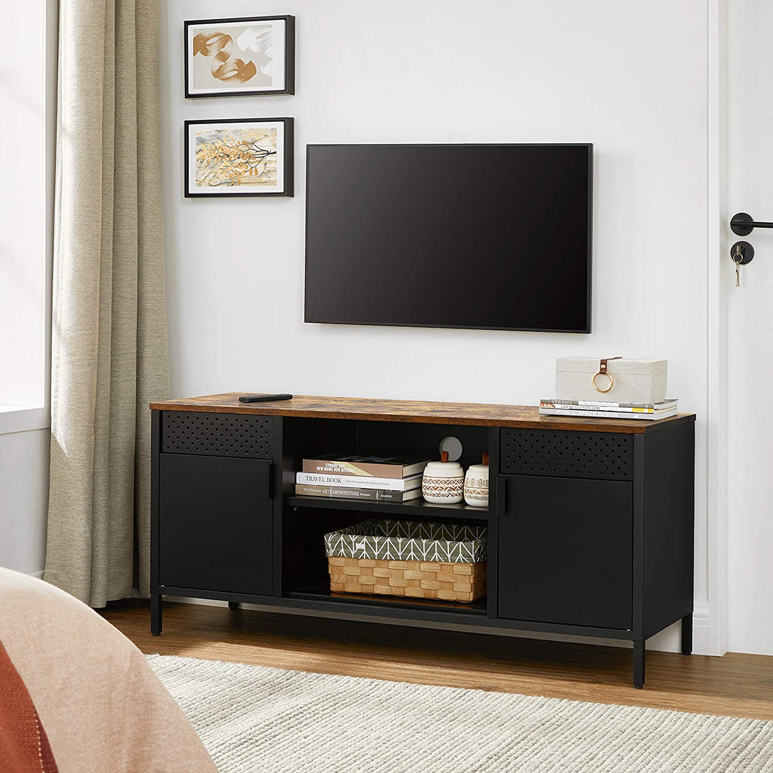 TV szekrény, TV asztal 3 állítható polccal 120 x 55 x 40 cm-VASBÚTOR