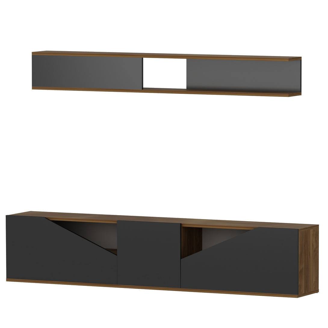 TV szekrény Taç - Walnut, Black-VASBÚTOR