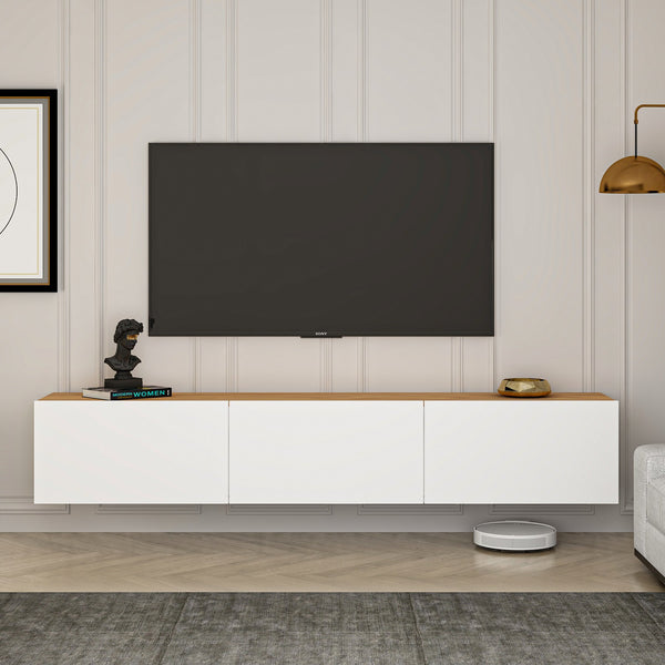 TV szekrény West - White, Atlantic Pine-VASBÚTOR