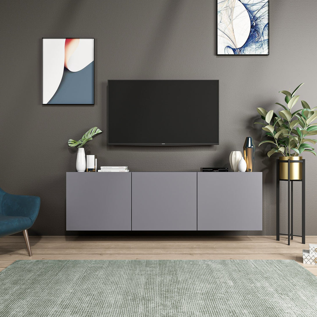 TV szekrény White - Anthracite-VASBÚTOR