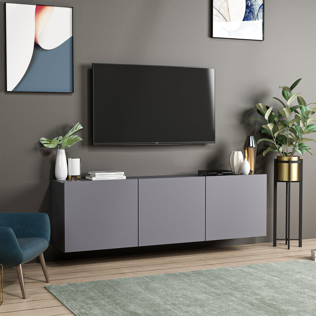 TV szekrény White - Anthracite-VASBÚTOR