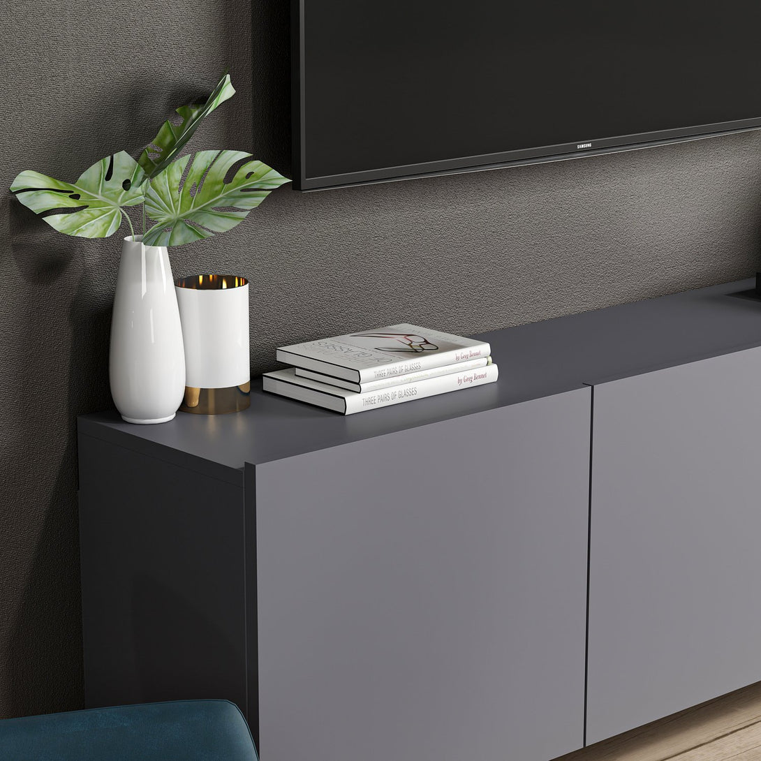 TV szekrény White - Anthracite-VASBÚTOR