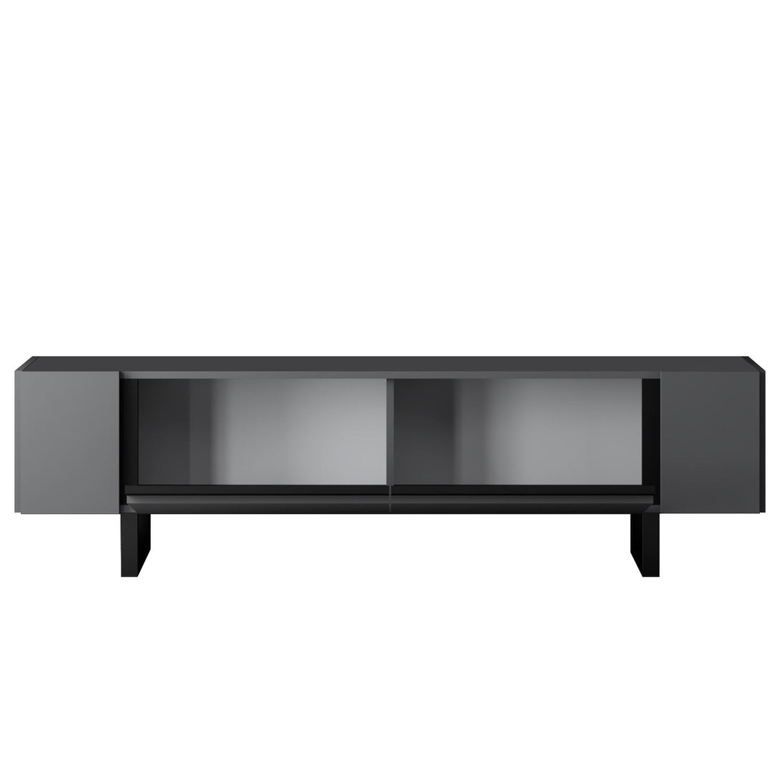 TV szekrény Yildiz - Anthracite, Black-VASBÚTOR
