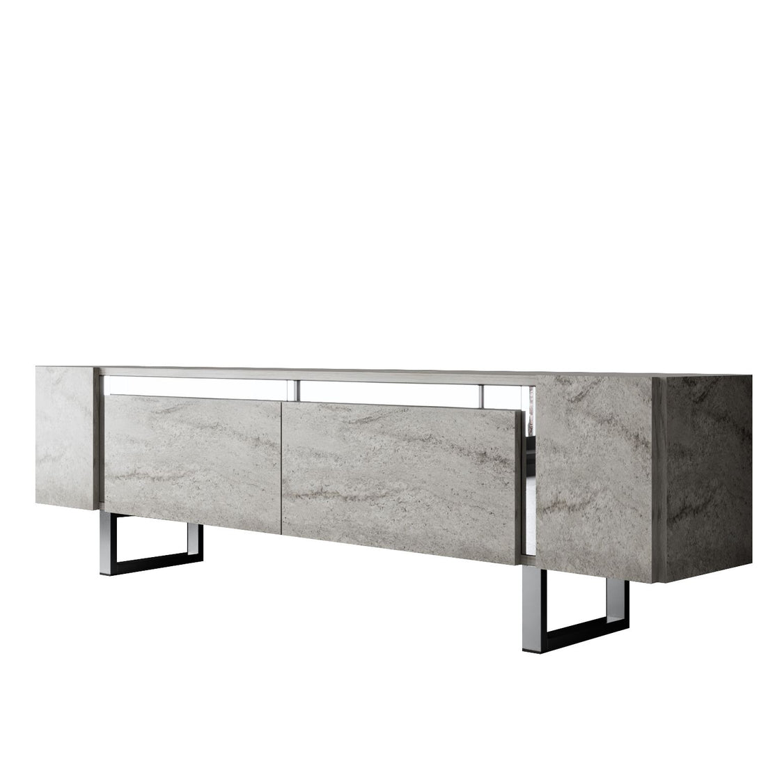 TV szekrény Yildiz - Travertine, Silver-VASBÚTOR