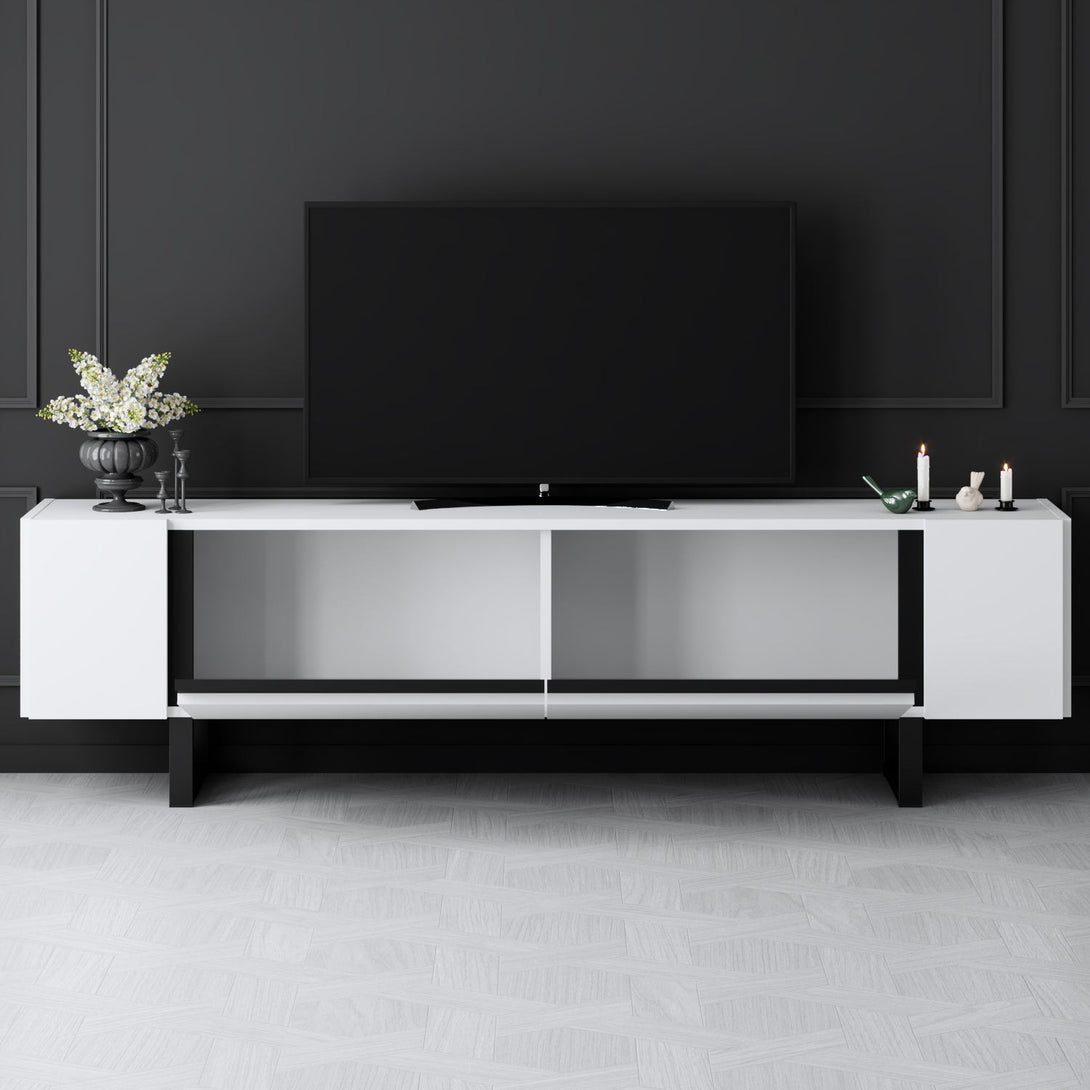 TV szekrény Yildiz - White, Black-VASBÚTOR