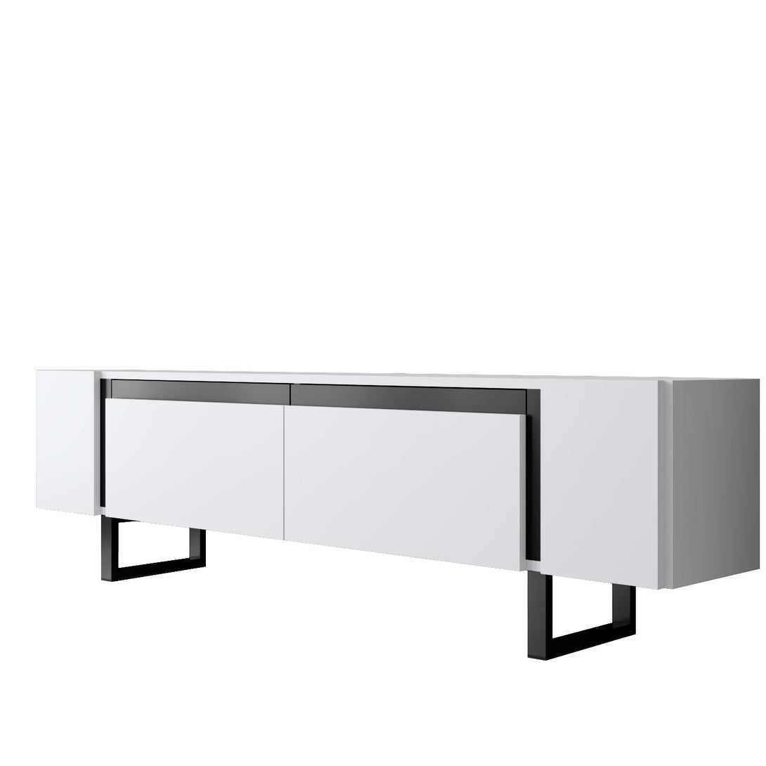 TV szekrény Yildiz - White, Black-VASBÚTOR