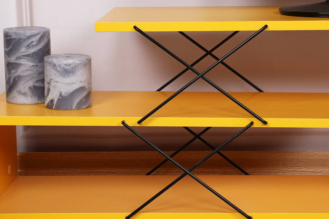 TV szekrény Zigzag - Sárga-VASBÚTOR