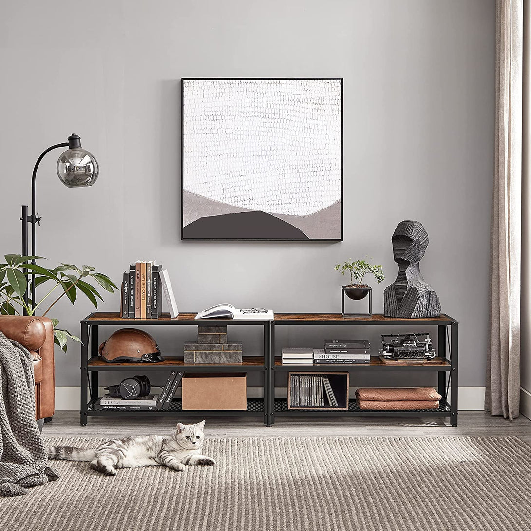 TV szekrény polcokkal, 178 x 52 x 39 cm, rusztikus barna-VASBÚTOR