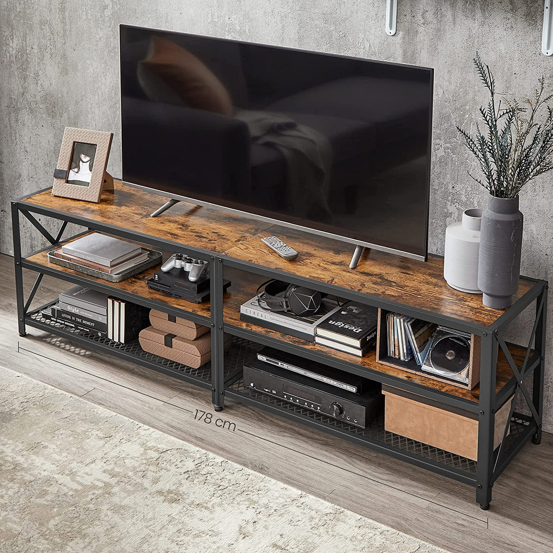 TV szekrény polcokkal, 178 x 52 x 39 cm, rusztikus barna-VASBÚTOR