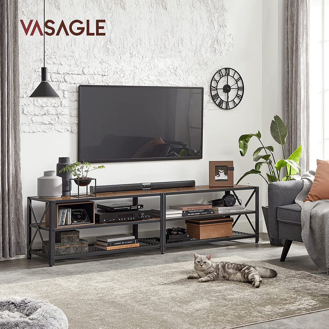 TV szekrény polcokkal, 178 x 52 x 39 cm, rusztikus barna-VASBÚTOR