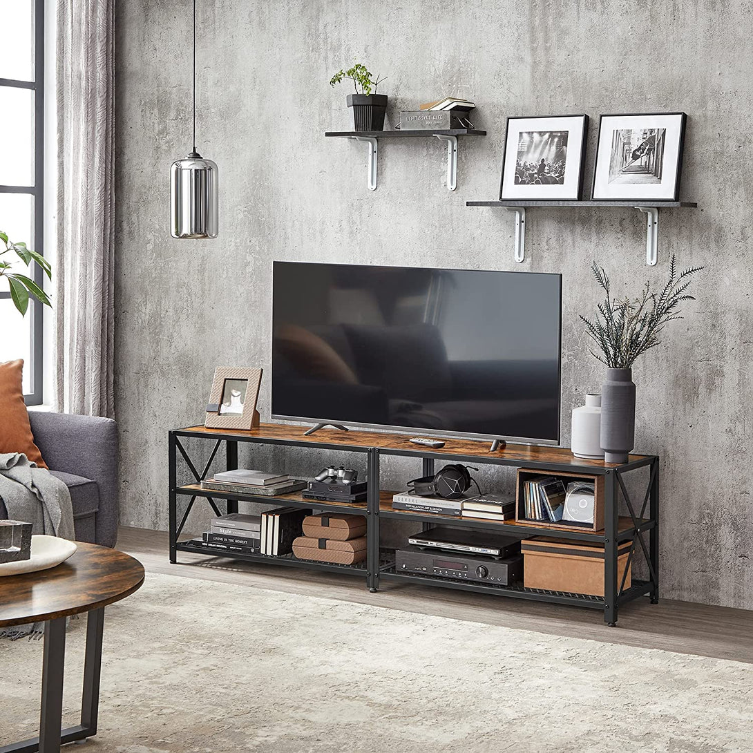 TV szekrény polcokkal, 178 x 52 x 39 cm, rusztikus barna-VASBÚTOR