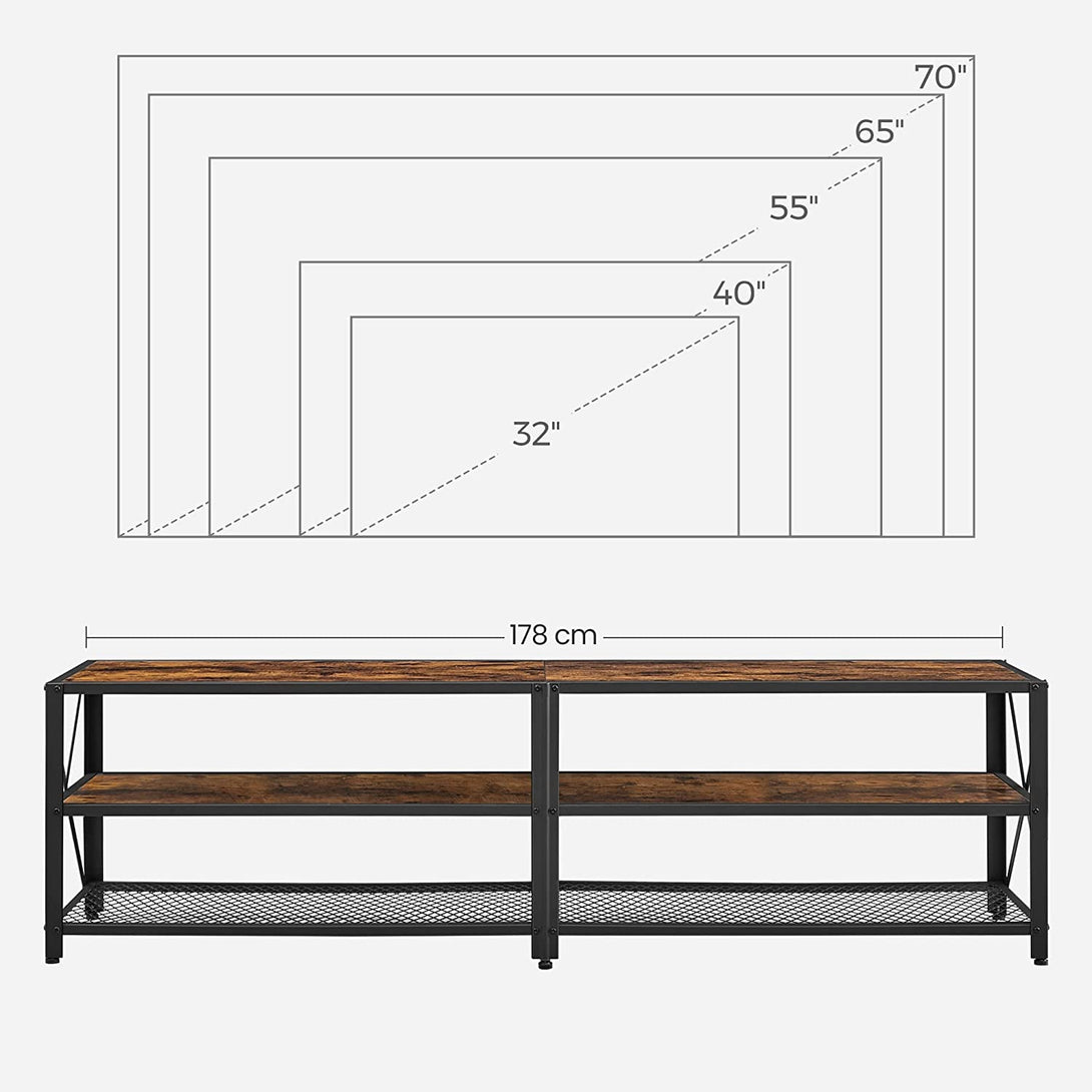 TV szekrény polcokkal, 178 x 52 x 39 cm, rusztikus barna-VASBÚTOR