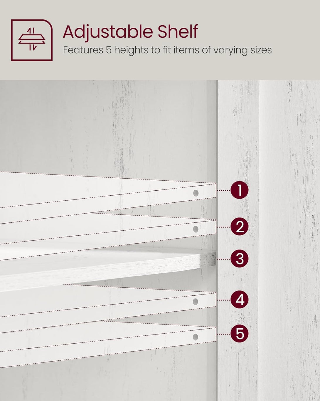 Tálalószekrény magasságban állítható polccal, 40 x 80 x 80 cm, fehér és mézbarna-VASBÚTOR