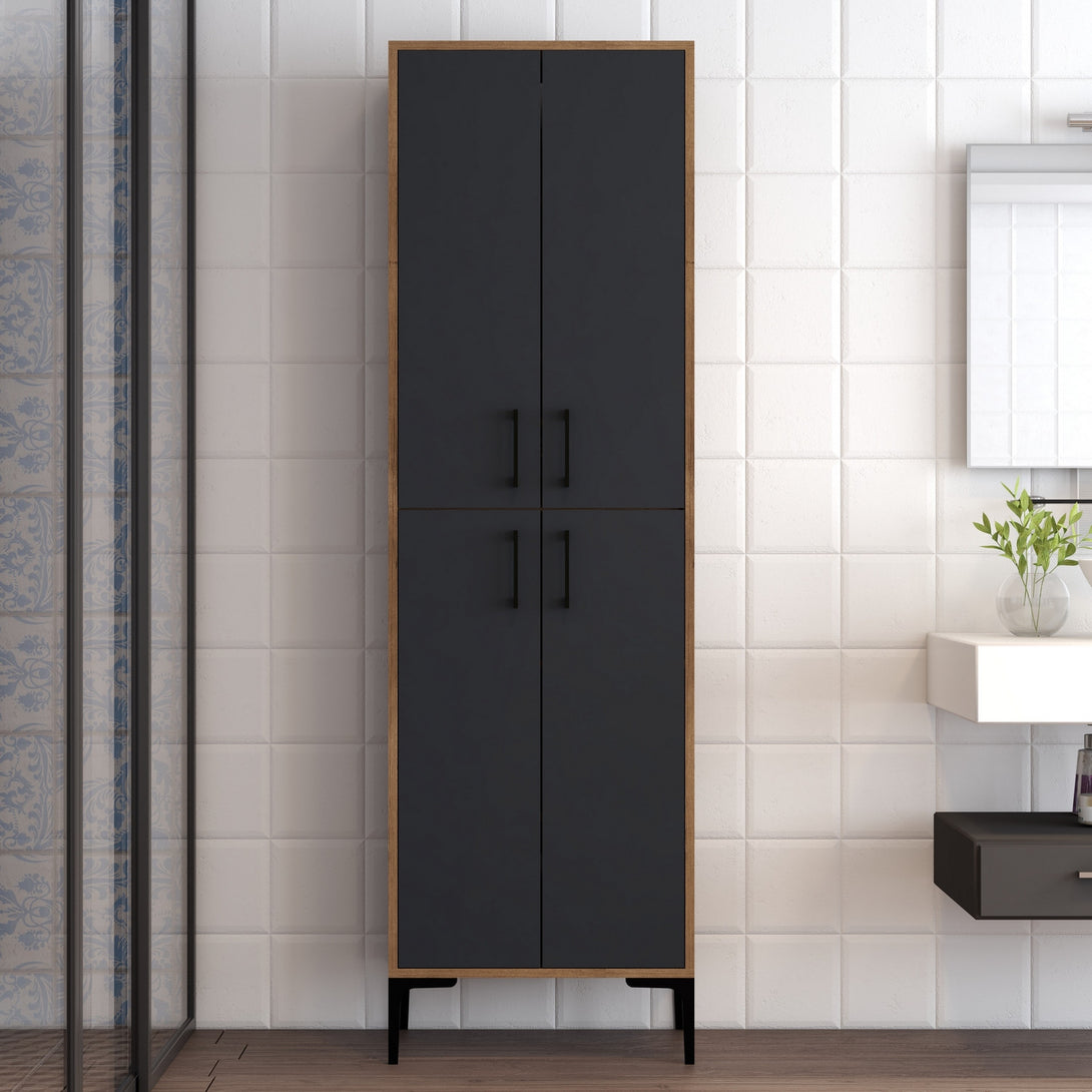 Tároló szekrény Berlin A - Walnut, Anthracite-VASBÚTOR
