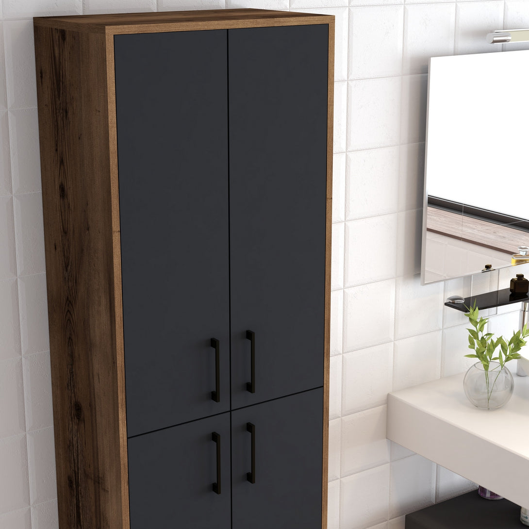 Tároló szekrény Berlin A - Walnut, Anthracite-VASBÚTOR