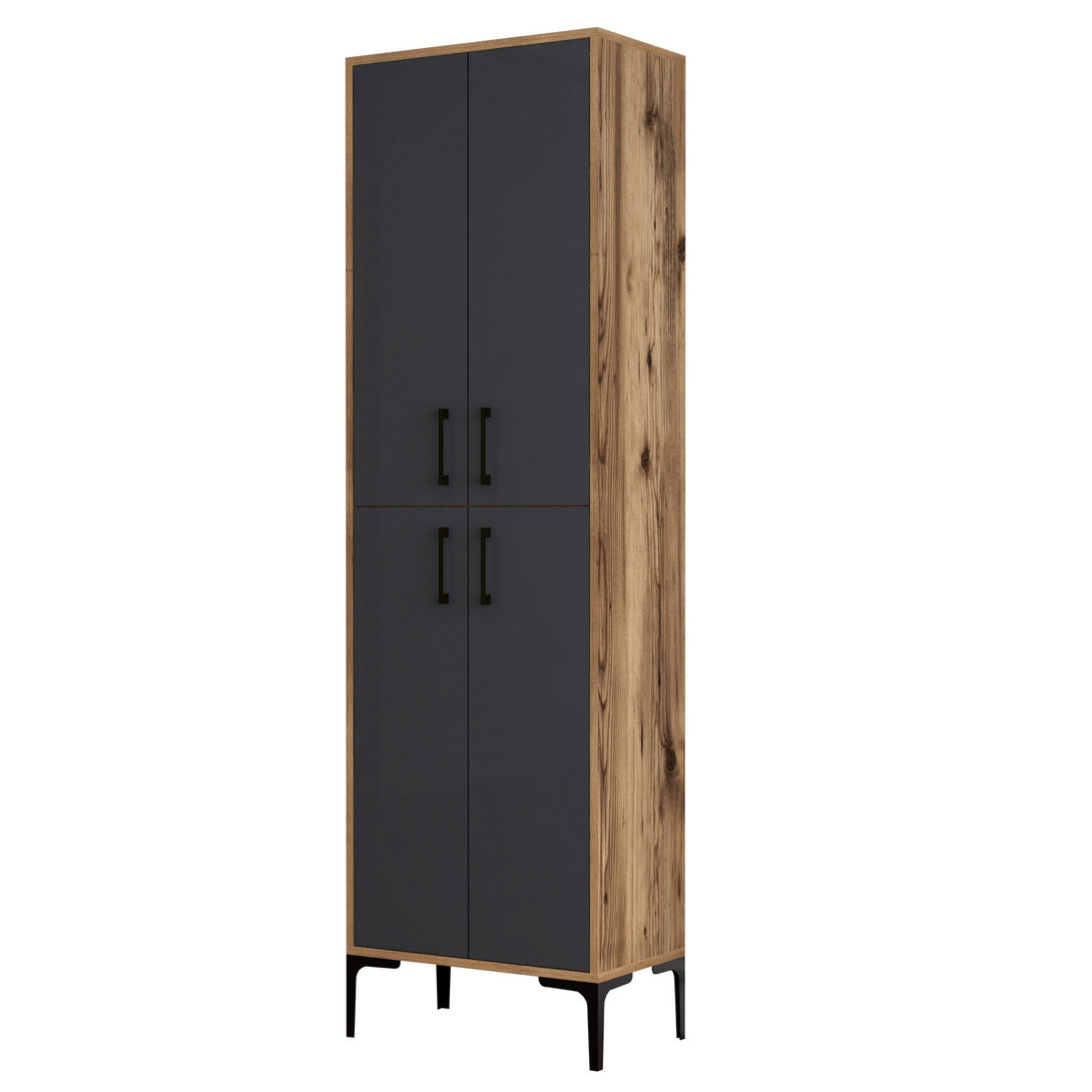 Tároló szekrény Berlin A - Walnut, Anthracite-VASBÚTOR