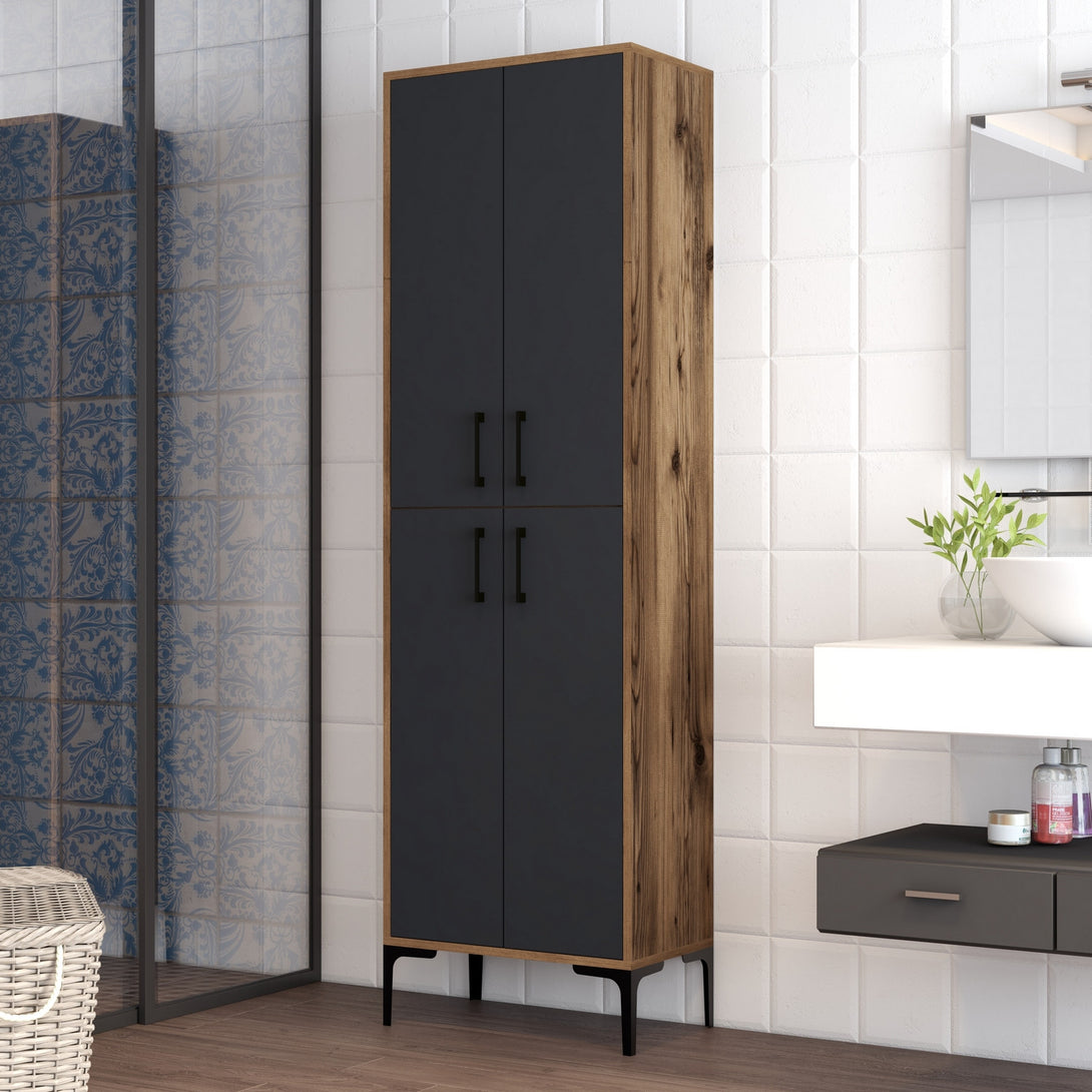 Tároló szekrény Berlin A - Walnut, Anthracite-VASBÚTOR