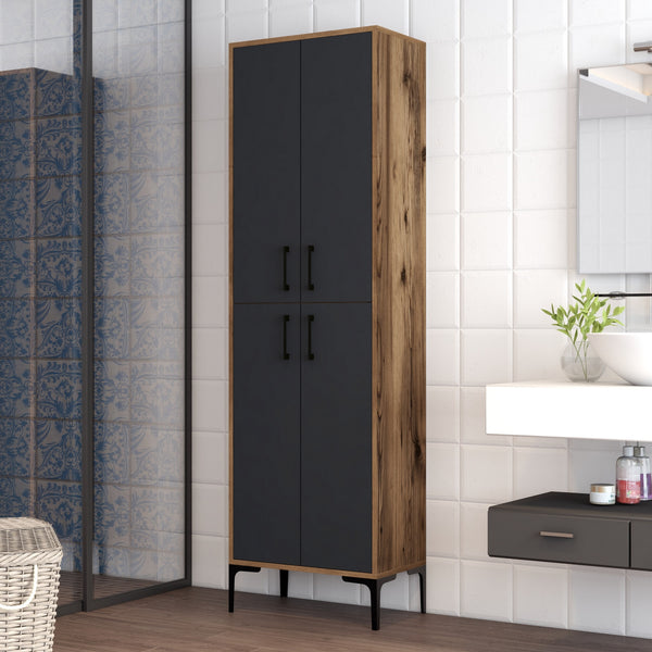 Tároló szekrény Berlin A - Walnut, Anthracite-VASBÚTOR
