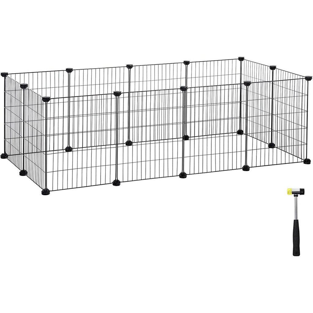 Tengerimalac ketrec, kisállat kifutó ketrec, 143x73x46 cm, fekete-VASBÚTOR