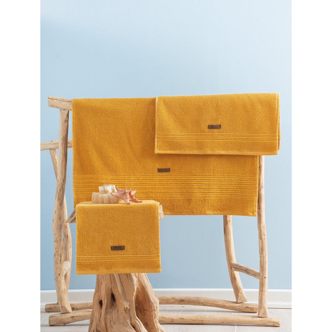 Törölköző Szett (3 db) Wellness - Sárga-VASBÚTOR