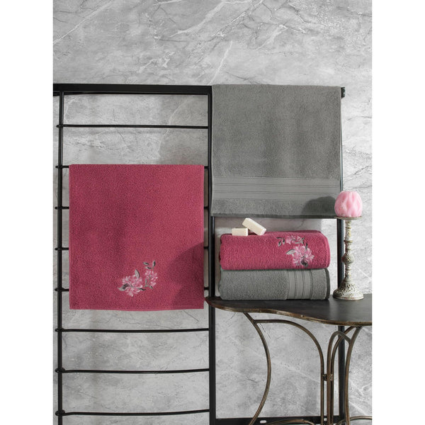 Törölköző Szett (4 db) Hamam Setı Colorful - Szürke, Pink-VASBÚTOR