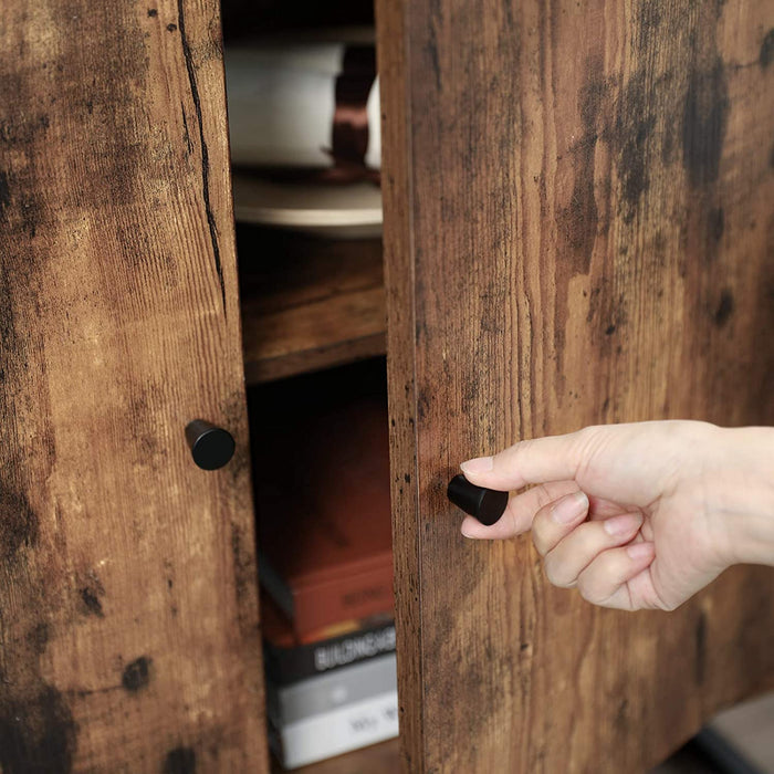 Üvegtetős tárolószekrény, konyhai szekrény rusztikus barna és fekete| VASAGLE-VASBÚTOR