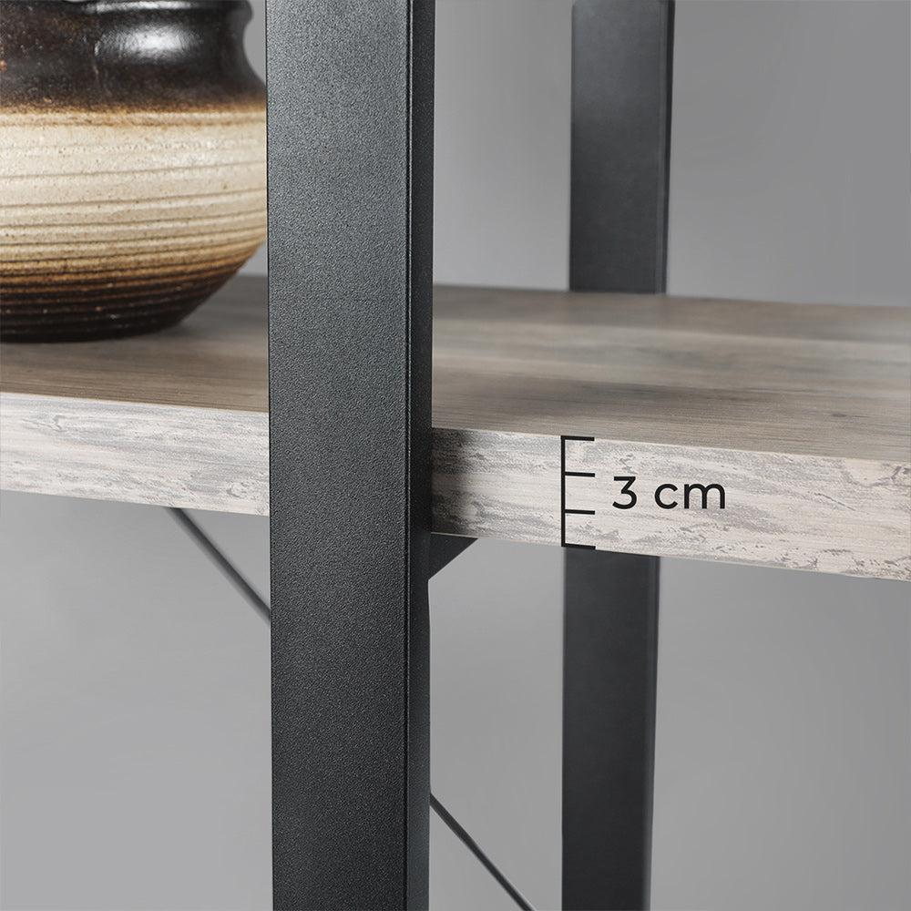 VASAGLE 5 szintes könyvespolc 105 x 33.5 x 177.5 cm szürkés és fekete színben-VASBÚTOR