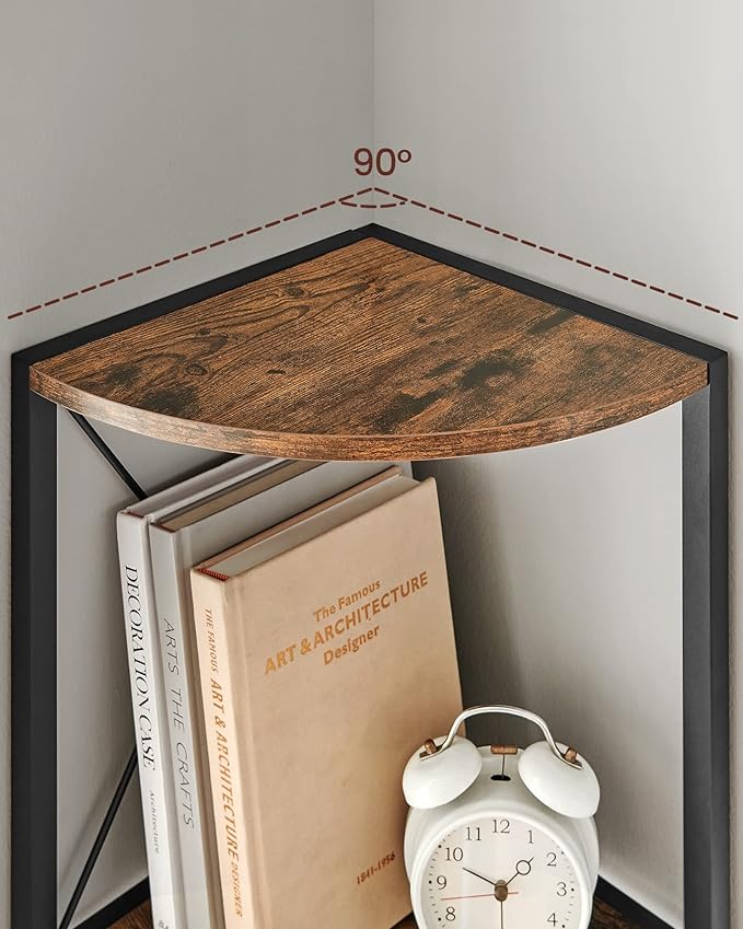 VASAGLE 5 szintes sarokpolc 160x30x30 cm barna és fekete színben-VASBÚTOR