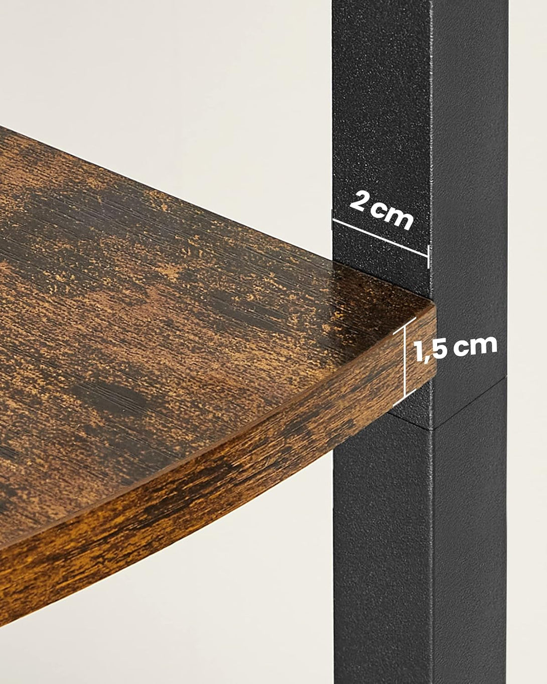 VASAGLE 5 szintes sarokpolc 160x30x30 cm barna és fekete színben-VASBÚTOR