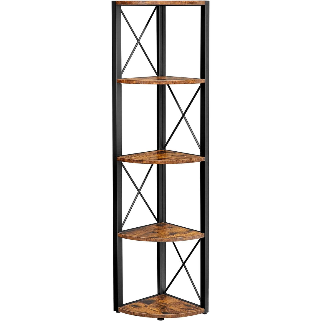 VASAGLE 5 szintes sarokpolc 160x30x30 cm barna és fekete színben-VASBÚTOR